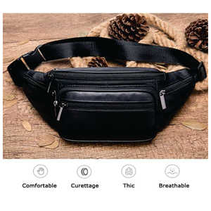 Venta al por mayor Riñoneras Bolsos de pecho para hombres Bolsos de cuero Calidad Moda Crossbody Hombro Fanny Bags - Product Image 3