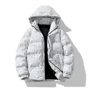 Veste parka d'hiver pour hommes manteaux imprimés décontractés avec col montant en coton rembourré vêtements d'extérieur coupe-vent nouveau tissu de toile chaud - Product Image 2