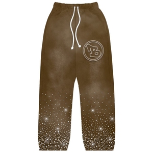 Pantalones de chándal de algodón pesado, pantalones de chándal de felpa francesa, pantalones de chándal de pierna recta lavados Vintage personalizados para hombre con diamantes de imitación - Product Image 4