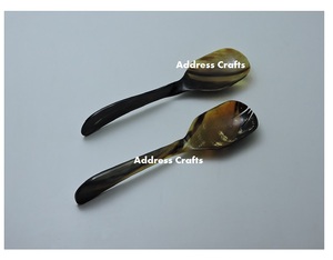 Vente chaude Meilleure Qualité Véritable Corne De Bœuf De Buffle Salade Serveur Ensemble Premium Ustensiles De Cuisine Vaisselle Salade Outils - Product Image 3