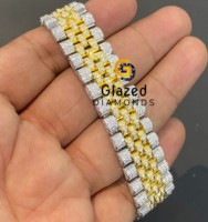 Nouvelle montre en acier inoxydable avec diamants Moissanite étincelants, cadran en verre, édition limitée, design de luxe, exsauvant élégance et charme