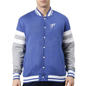 Veste de baseball personnalisée de qualité supérieure pour hommes, design unique, col montant, logo sur le devant, style vintage, 100% coton - Product Image 1