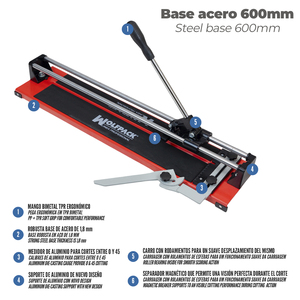 Professional Tile Cutter with Steel Base, 600 mm. - Product Image 2