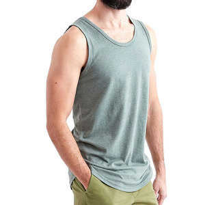 Débardeurs de sport d'été pour hommes en coton/fibre de bambou tricotés, respirants, séchage rapide, coupe ajustée, design ample, pour entraînement en extérieur, vente en gros - Product Image 1