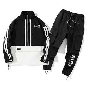 Chándal Unisex de poliéster, conjunto de dos piezas, chaqueta y pantalones Harlan de Hip Hop - Product Image 2