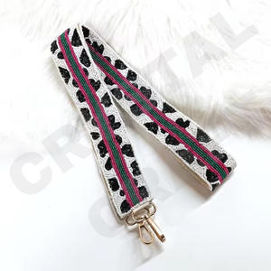 CRYSTAL CRAFT Sangle de sac à main en perles de verre en or blanc personnalisée Style indien Option de logo personnalisé - Product Image 2