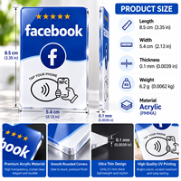 Carte NFC Facebook : appuyez pour suivre – Carte connectée pour avis sur les réseaux sociaux, idéale pour le marketing d'entreprise et l'engagement client