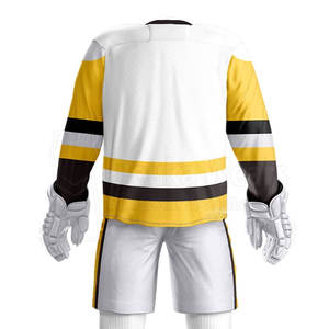 Uniforme de hockey sur glace personnalisé OEM avec impression par transfert thermique pour joueurs d'équipe, tissu 100 % polyester, vêtements d'équipe sur mesure - Product Image 6