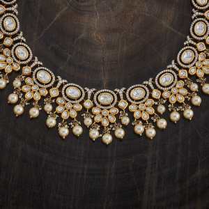 Kundan Necklace 182307 Elegant <b>Wedding</b> <b>Accessory</b> - Product Image 3