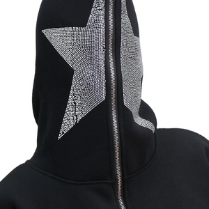 Sweat à capuche zippé intégral Urban pour homme, en molleton 360 GSM, mélange de coton, coupe ample, streetwear d'hiver - Product Image 3