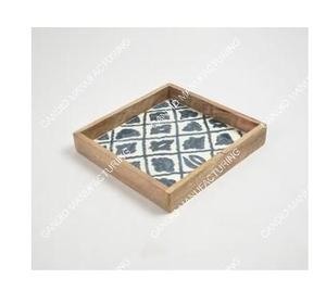 Tabla de quesos de madera de Neem con bloque de cortar de color marrón y tabla de carnicero Tabla de cortar queso y pan - Product Image 2