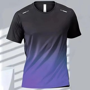 2024 été hommes à séchage rapide T-Shirt décontracté à manches courtes vêtements de sport pour courir boxe Badminton entraînement imprimé motif haut - Product Image 4