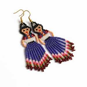 Muñecas Bohemian Glass Seed Beads Mujer personalizada Moda Diseñador de lujo Borlas Pendientes Hecho a mano Colorido Hoop - Product Image 3