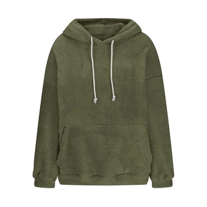 Marque privée de bonne qualité de sweats à capuche Sherpa pour femmes Concevez votre propre fait sur mesure à bas prix sweats à capuche en polaire Sherpa pour femmes - Product Image 4