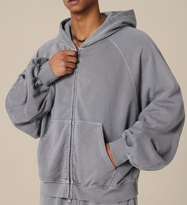 Haute qualité 480 GSM sweat à capuche en coton lourd unisexe luxe français Terry sweat à capuche zippé ensemble contraste couleur hommes pull - Product Image 1