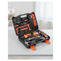 Ensemble d'outils à main pour la maison, 12 pièces, kit d'outils de réparation portable avec étui de transport en plastique