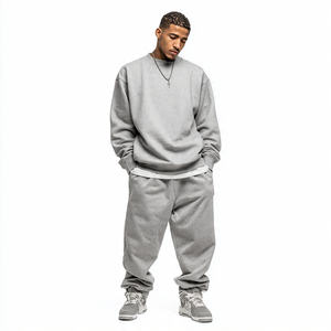 Ensemble de survêtement pour homme coupe large coupe-vent avec sweat à capuche et pantalon de survêtement ample, design 2 en 1, poids lourd, écologique, hiver - Product Image 2