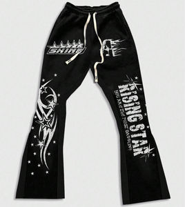 Personalizado hombres DTG impresión chándal letra figura impresión Sudadera con capucha pantalones acampanados Casual 2 piezas conjunto Streetwear - Product Image 5