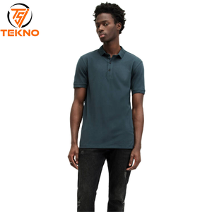 Polo de algodón de bambú para hombre, camiseta de rugby personalizada, camiseta ecológica para hombre, Polo sostenible de manga larga de rugby - Product Image 1