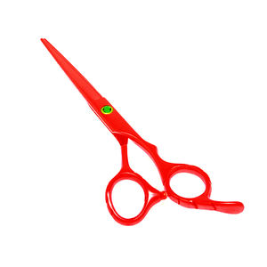 Ciseaux de coiffure personnalisés de couleur rouge enduit coupe de cheveux ciseaux de salon de coiffure avec repose-doigt - Product Image 1