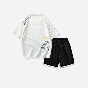 เสื้อยืดแขนสั้นสำหรับนักเรียนแฟชั่นทรงหลวมสำหรับผู้ชายเสื้อยืดคอกลมลำลองผ้าไอซ์ออกแบบได้ตามต้องการทุกสี - Product Image 5