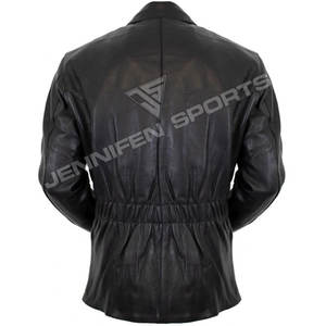 Veste en cuir de moto pour hommes, poches avant en cuir de vachette véritable, fermeture à glissière à l'intérieur, doublure matelassée, vente en gros OEM/ODM - Product Image 2
