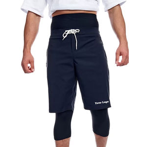 Shorts Awrah noirs 2026 pour hommes, mélange coton et lin, solides, imperméables, respirants, style streetwear, shorts Awrah personnalisés - Product Image 4