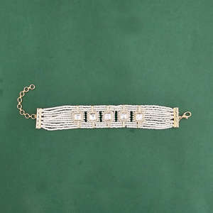 Handmade Kundan Adjustable Gold-Plated <b>Bracelet</b> Exporter in India Fashion <b>Charm</b> Jewelry - Product Image 1