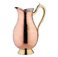 Carafe de service en cuivre martelé de haute qualité avec poignée en laiton, forme et taille personnalisées, compatible lave-vaisselle, écologique, grande capacité pour