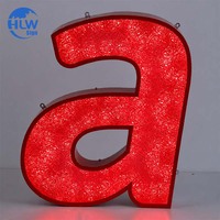 Enseigne en acier inoxydable perforée avec lettres LED scintillantes en forme d'étoile, enseigne pour entreprise