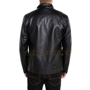 Chaqueta de Cuero de Invierno de Alta Calidad de Fabricante con Cuello Alto y Logotipo Frontal, MOQ Bajo, Nueva Llegada - Product Image 3