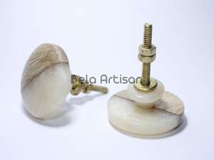 Tiradores y pomos redondos de resina y madera para cajones y gabinetes, herrajes económicos para cocina, armario y cómoda - Product Image 4