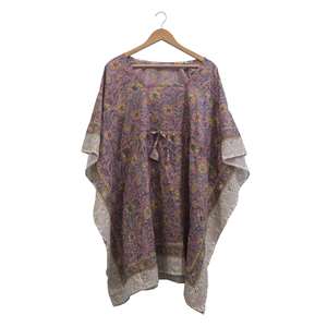 Túnica Kaftan 100% Algodón para Mujer, Estampado Floral, Estilo Hippie, para Usar como Cubre Traje de Baño - Product Image 5
