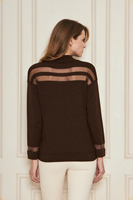 Pull col roulé marron pour femme, manches longues, tricoté, couleur unie, élégant, pour l'automne, anti-boulochage