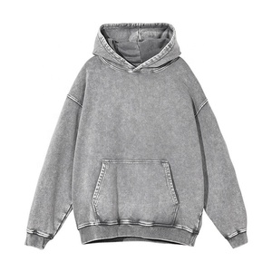 Sweat-shirt vintage personnalisé pour homme, lavage à l'acide, sweat-shirt en coton lourd, molleton français, épaules tombantes, surdimensionné - Product Image 2