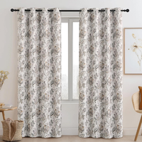 Rideaux occultants modernes de luxe prêts à poser pour salon et cuisine |   Tissu tissé 100% coton, couleurs personnalisées, motif flamme