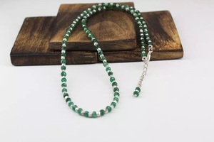 Collar de cuentas Rondelle facetadas de Esmeralda Natural genuina, piedra suelta de 4mm, joyería de Color verde dorado estampado - Product Image 4