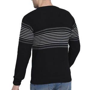 2025 nouveauté hommes mince tricoté pull chaud épissé couleur respirant hiver chandails avec Logo avant Design Unique - Product Image 3