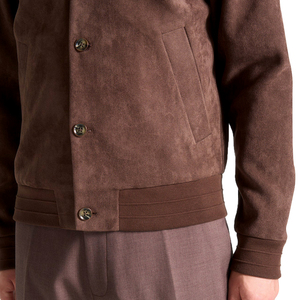 Winter New Products Custom Logo Brown Wholesale Vintage Suede Bomber <strong>Jacket</strong> - Product Image 4