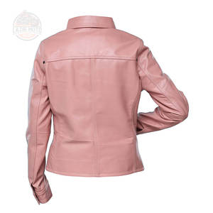 Chemises à boutons en cuir à manches longues et col rabattu personnalisées grande taille pour femmes-Streetwear respirant et anti-rides - Product Image 2