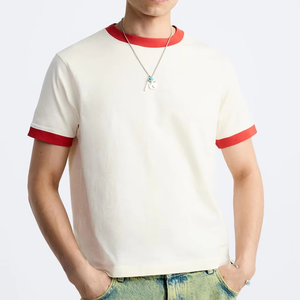 Venta al por mayor personalizado 100% algodón de los hombres de verano de gran tamaño suelta de manga corta en blanco calle camiseta transpirable impresa - Product Image 4