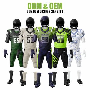 Ensemble d'uniformes de football américain personnalisés entièrement sublimés, tissu respirant, pantalon, maillot, tenue d'équipe adulte, sans manches, séchage rapide - Product Image 3
