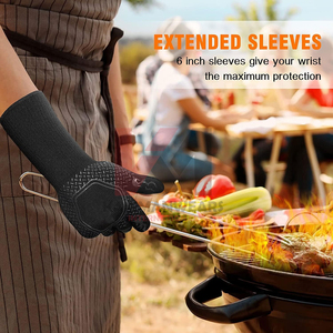 Gants de travail épais en coton et polyester, tricotés, avec protection de sécurité, pour hommes et femmes, pour barbecue, avec grip de sécurité - Product Image 6
