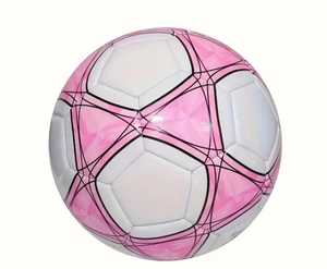 <b>Pink</b> White Soccer Ball PU Leather Training Match Ball Thermal Bonded <b>Stitched</b> Design Indoor Outdoor Custom Logo - Product Image 1