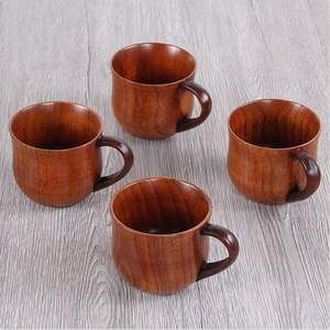 CUPS Taza de té de madera natural de madera para vino, café, agua, Bebidas frías calientes, taza para beber, taza de té de madera de estilo japonés - Product Image 1