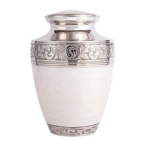 Urna de cremación de aluminio recubierta de esmalte grabado religioso antiguo para cenizas de adultos y mascotas recuerdo conmemorativo funerario - Product Image 2
