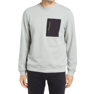 Sweat-shirt uni à col rond et manches longues en polaire pour hommes Logo personnalisé Casual Heavyweight Men Sweatshirts - Product Image 1