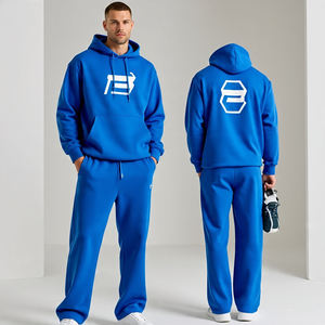 ชุดวอร์มมีฮู้ด & กางเกงขาตรงสำหรับผู้ชาย480ตามสั่งชุดวอร์มมีฮู้ดชุดสองชิ้นกางเกงยางยืดกางเกงทรงถุงทรงตรงคาร์โก้ออกแบบได้ตามต้องการ - Product Image 1