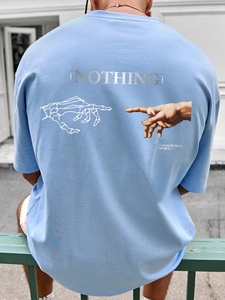 High Quality Blank Cotton StreetWear <b>Tshirt</b> Oversized Drop Shoulder T-shirt Custom Print logo Heavyweight T Shirt for Men's - Product Image 6