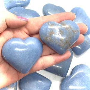 Piedra preciosa tallada a mano de la mejor calidad, corazón hinchado de Angelita, corazón de cristal de Angelita Natural al por mayor para regalos de amor decorativos - Product Image 4
